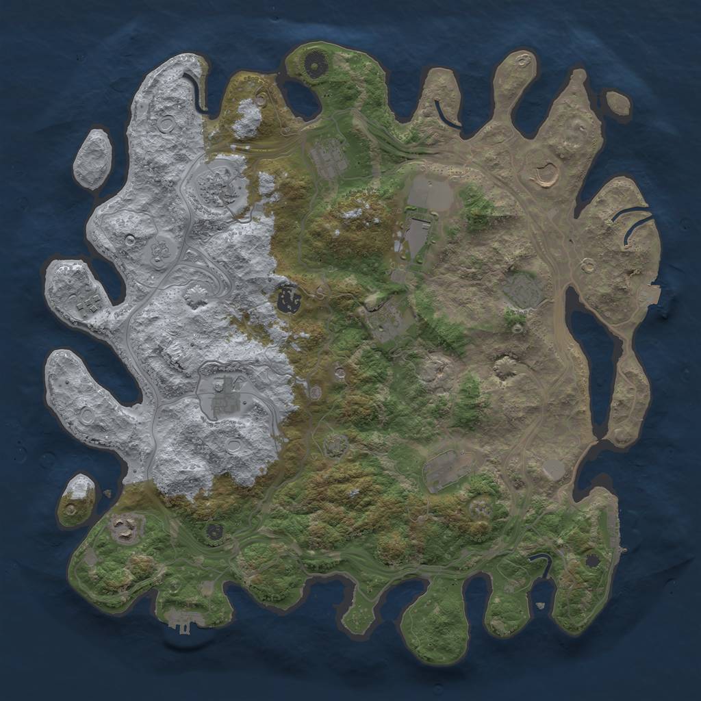 Rust Map: Procedural Map, Size: 4250, Seed: 92648215, 19 Monuments