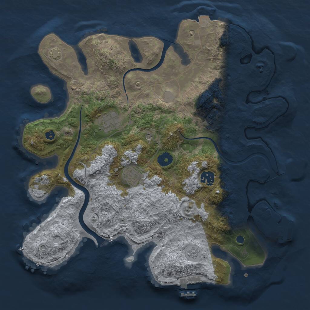 Rust Map: Procedural Map, Size: 3250, Seed: 352935, 10 Monuments