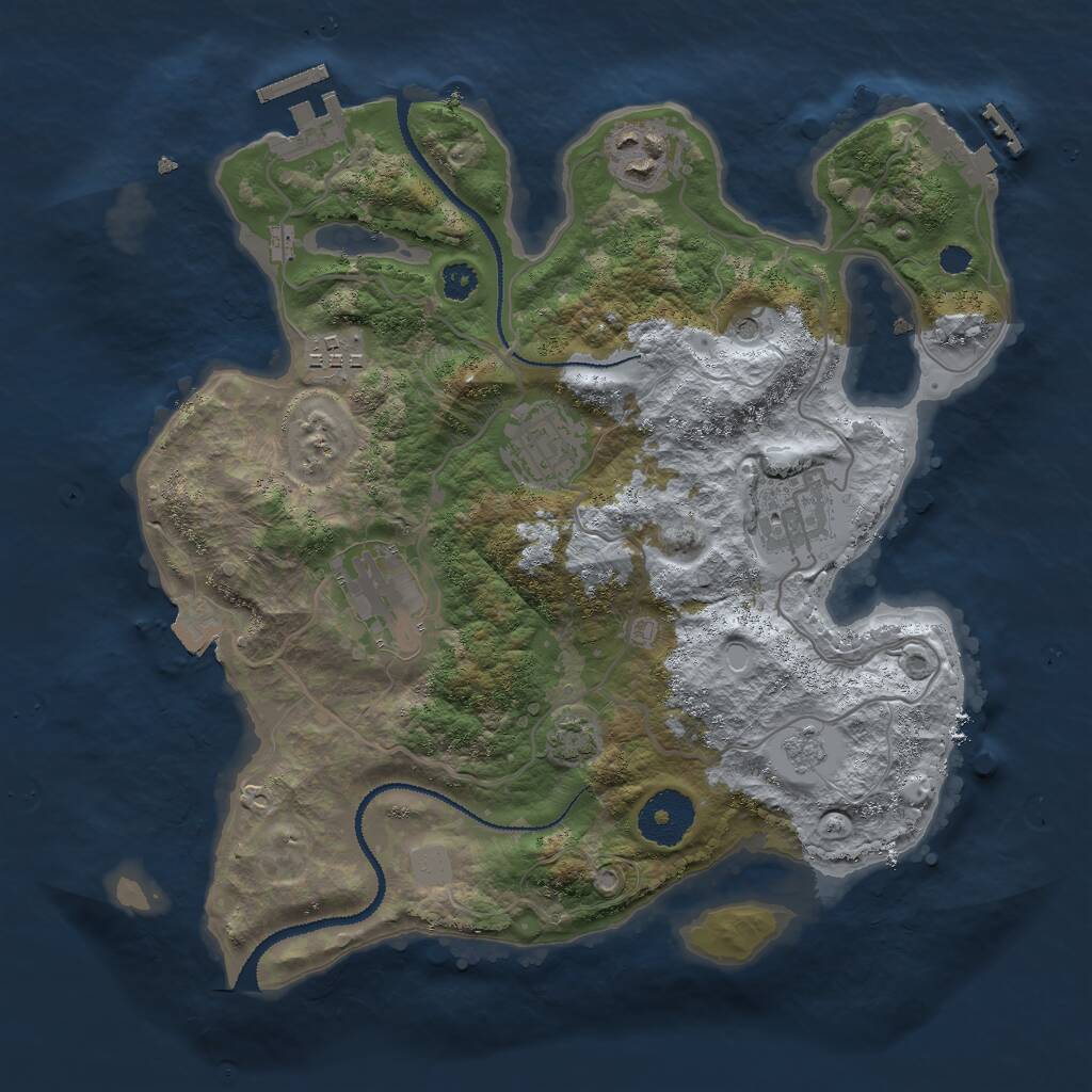 Rust Map: Procedural Map, Size: 3000, Seed: 1526329589, 11 Monuments