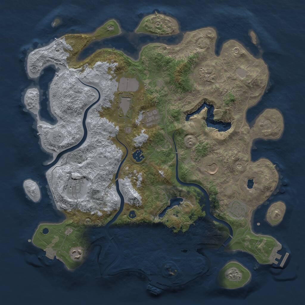 Rust Map: Procedural Map, Size: 4000, Seed: 728762065, 15 Monuments