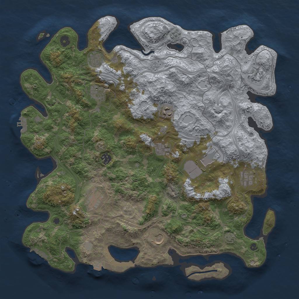 Rust Map: Procedural Map, Size: 4250, Seed: 1951935900, 19 Monuments