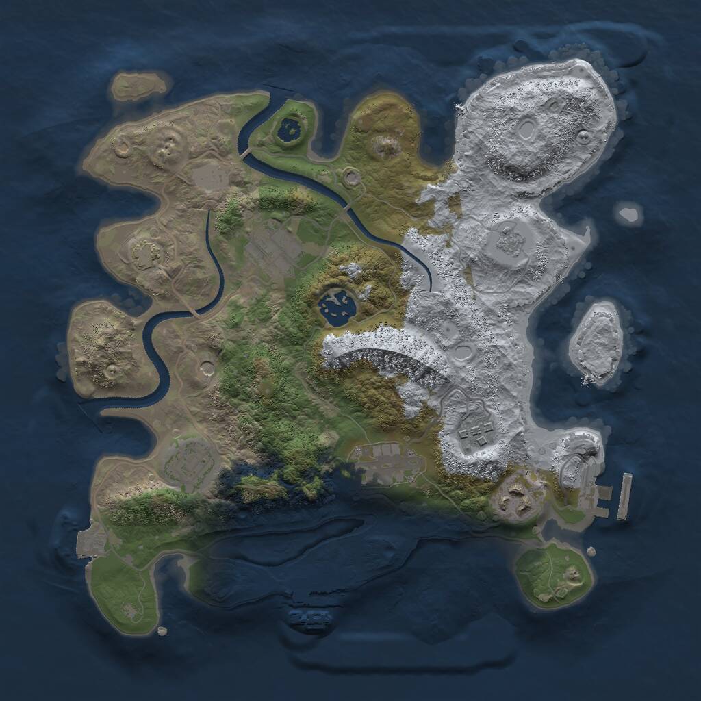 Rust Map: Procedural Map, Size: 3000, Seed: 1219947971, 12 Monuments