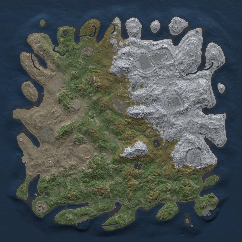 Rust Map: Procedural Map, Size: 4500, Seed: 47517787, 19 Monuments