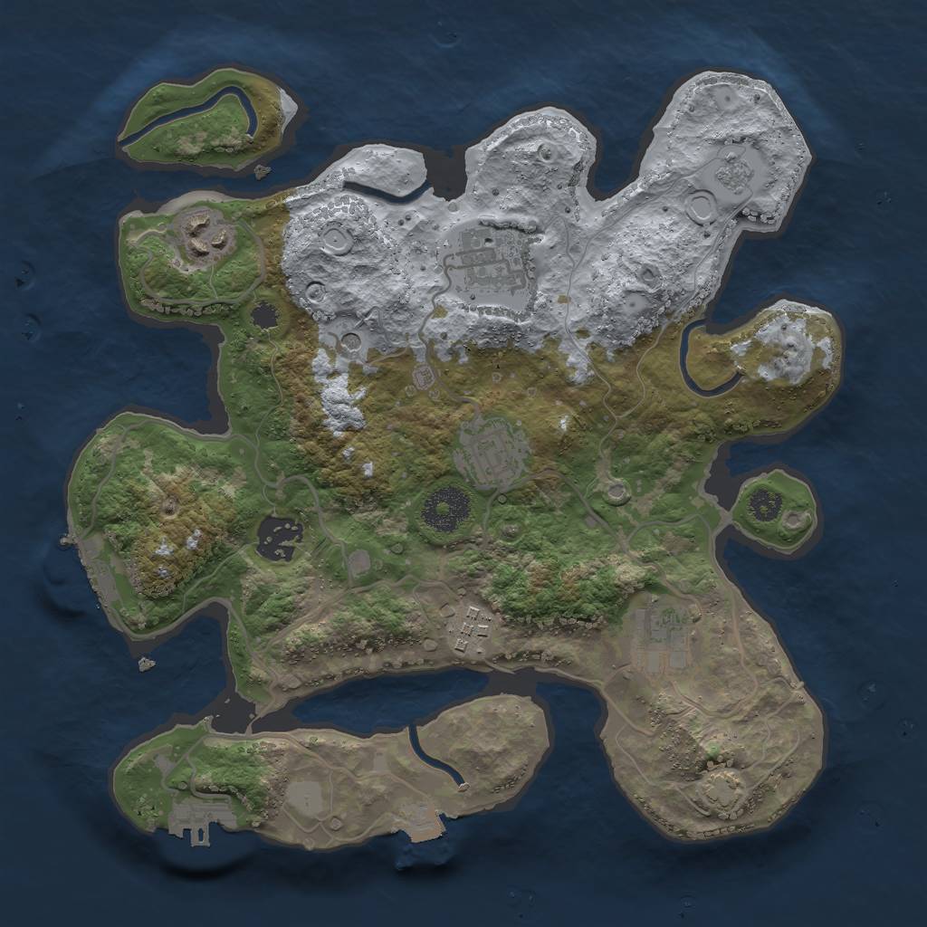 Rust Map: Procedural Map, Size: 3000, Seed: 1805151000, 14 Monuments