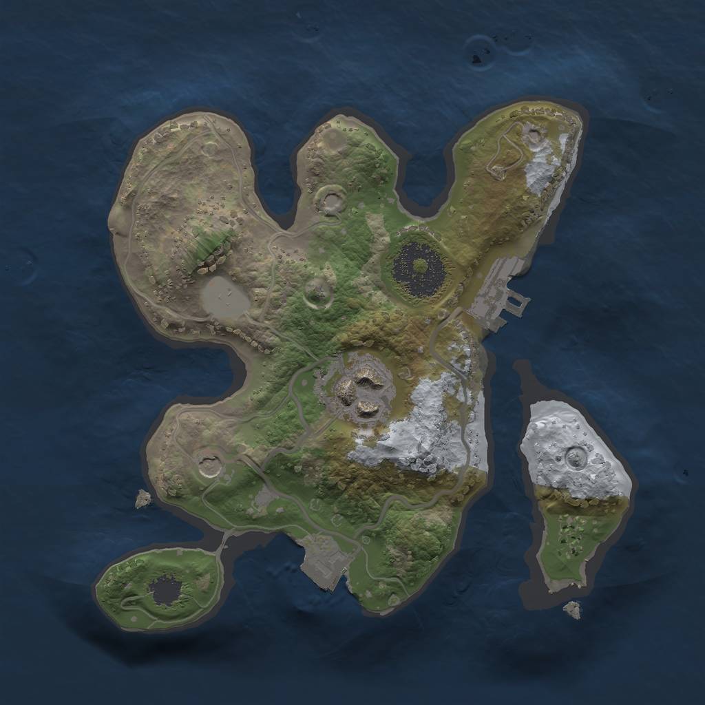 Rust Map: Procedural Map, Size: 2000, Seed: 61994, 6 Monuments