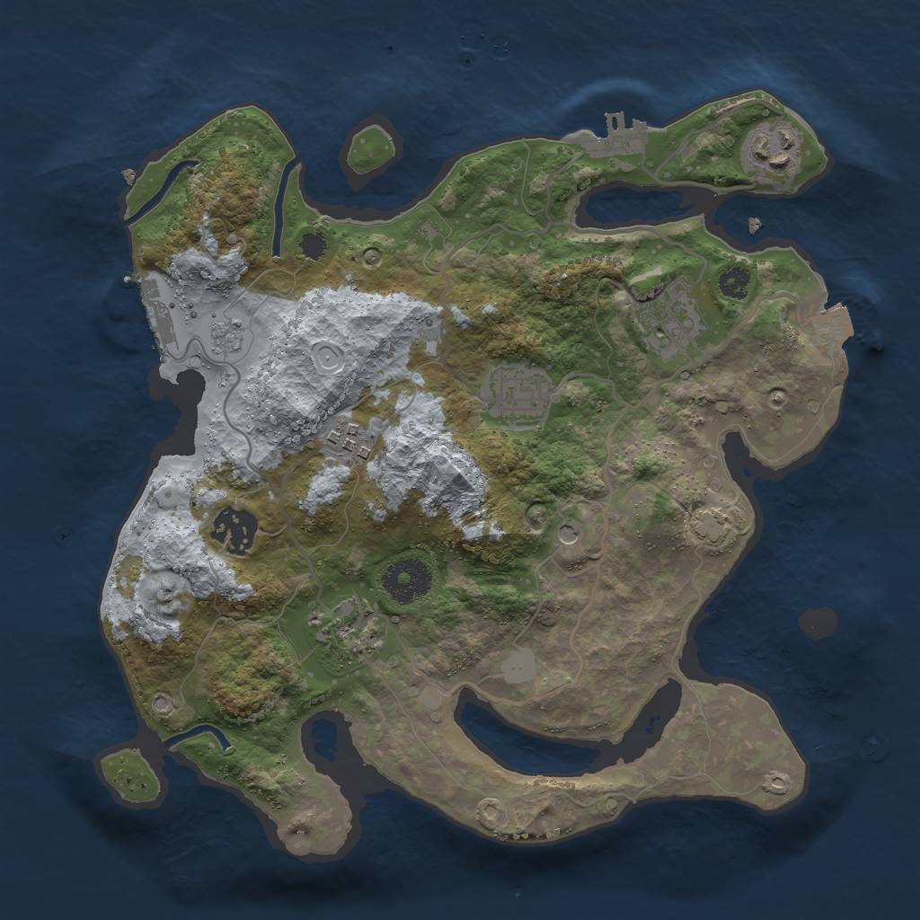 Rust Map: Procedural Map, Size: 3000, Seed: 814263174, 14 Monuments