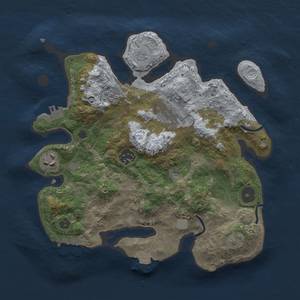 Thumbnail Rust Map: Procedural Map, Size: 3000, Seed: 2023477303, 12 Monuments
