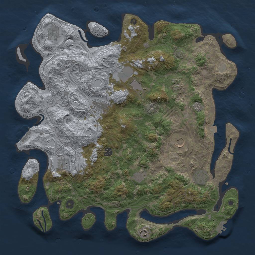 Rust Map: Procedural Map, Size: 4250, Seed: 3410276, 19 Monuments