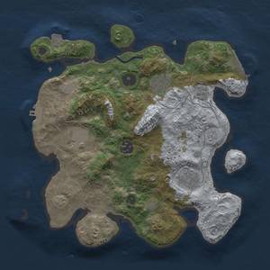 Thumbnail Rust Map: Procedural Map, Size: 3000, Seed: 1359461400, 12 Monuments