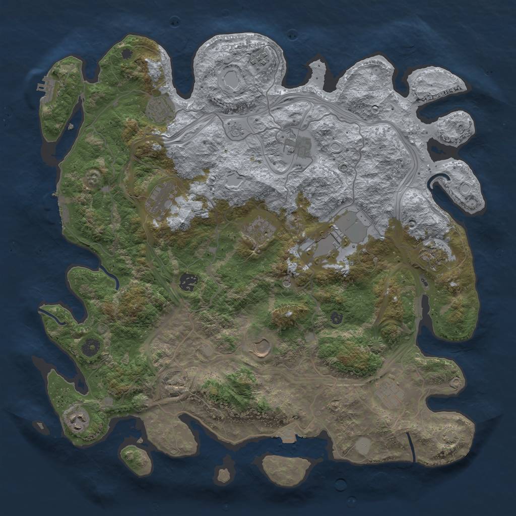 Rust Map: Procedural Map, Size: 4250, Seed: 186616838, 19 Monuments