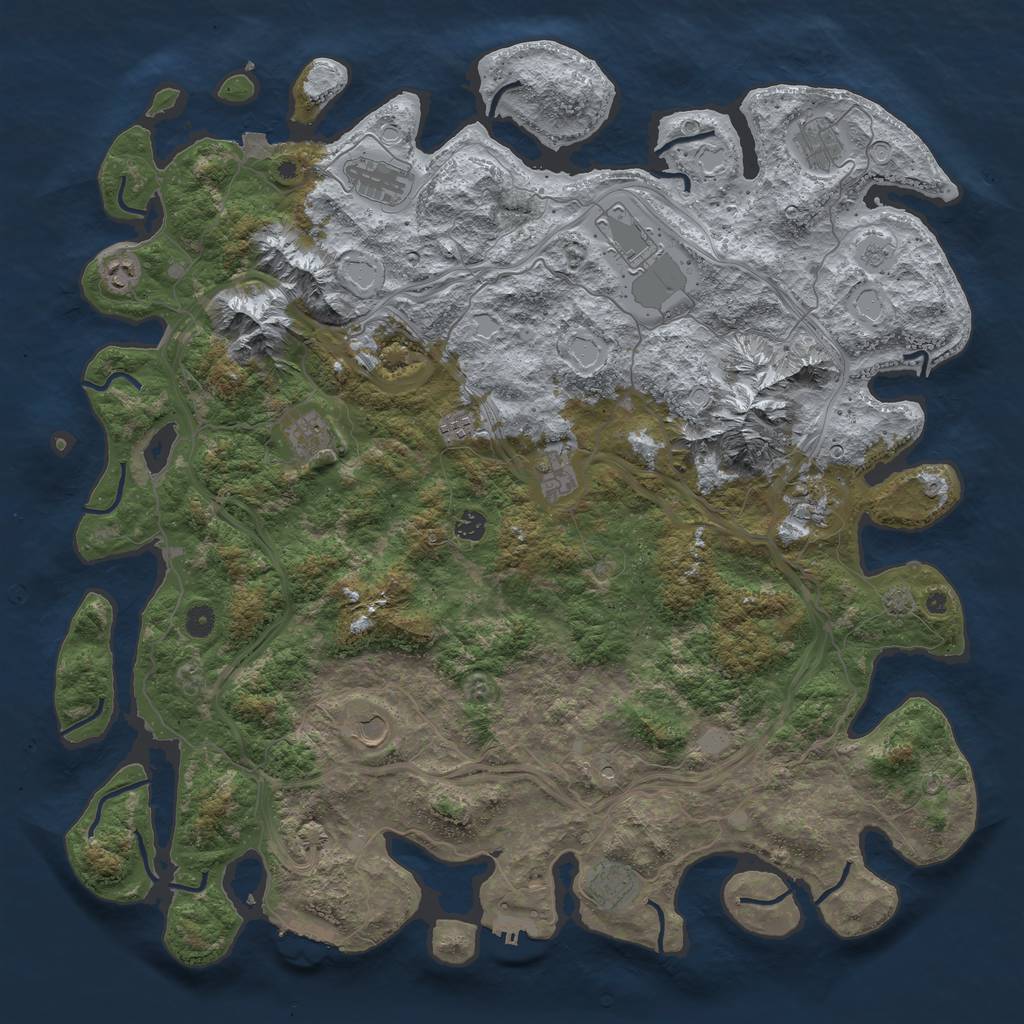 Rust Map: Procedural Map, Size: 5000, Seed: 1656488278, 19 Monuments