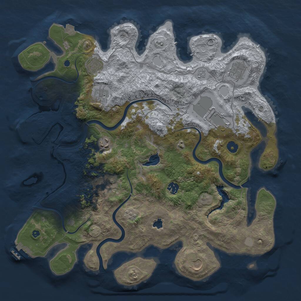 Rust Map: Procedural Map, Size: 4000, Seed: 307832638, 15 Monuments