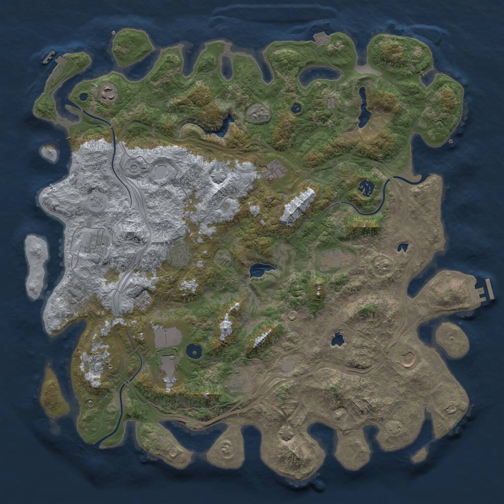 Rust Map: Procedural Map, Size: 4800, Seed: 1424816896, 17 Monuments