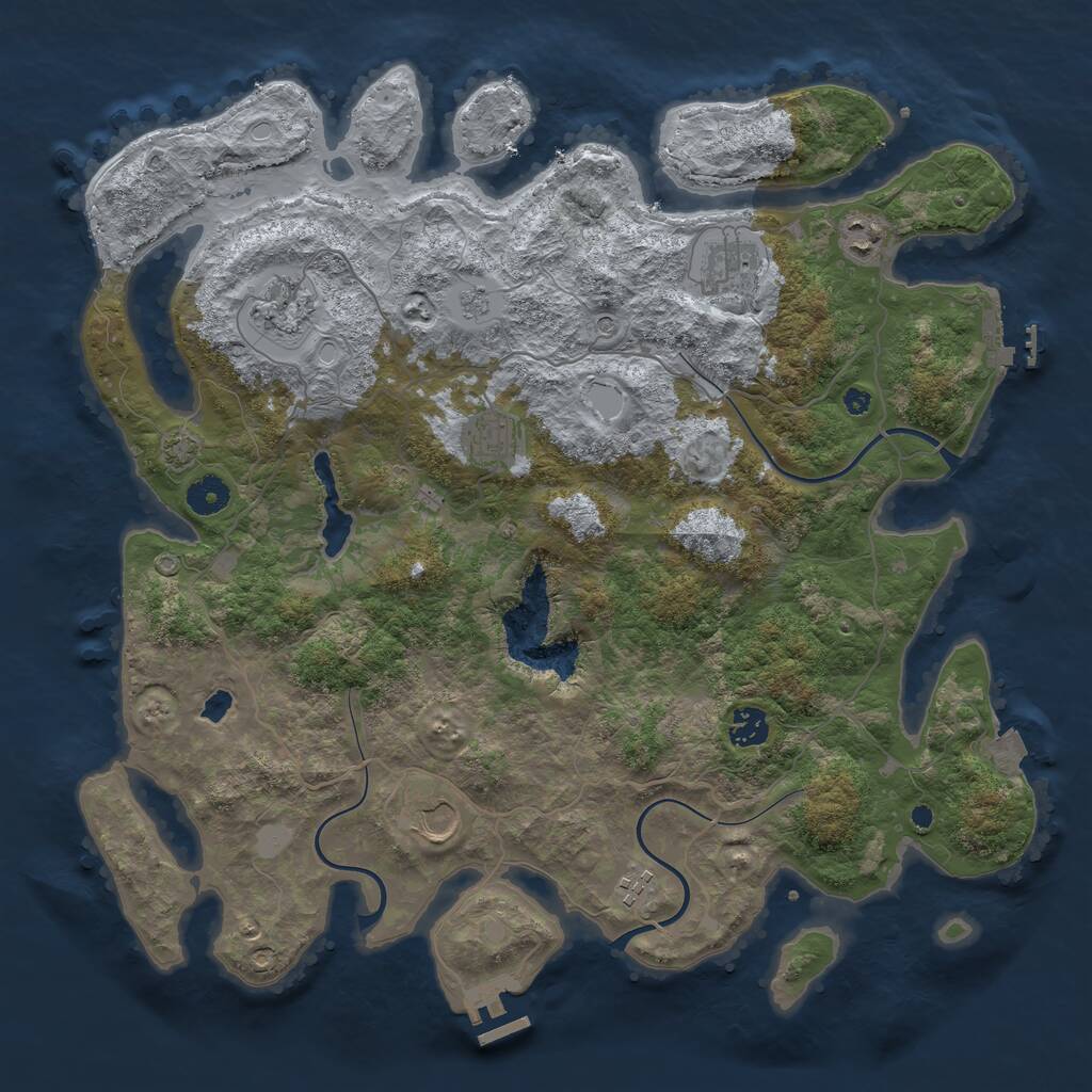 Rust Map: Procedural Map, Size: 4050, Seed: 470307934, 13 Monuments