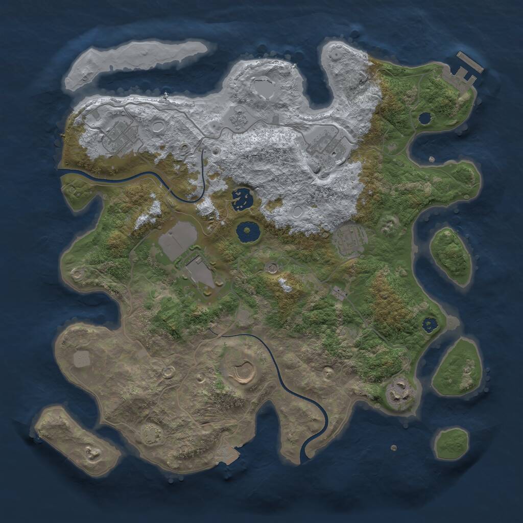 Rust Map: Procedural Map, Size: 3500, Seed: 92067465, 12 Monuments