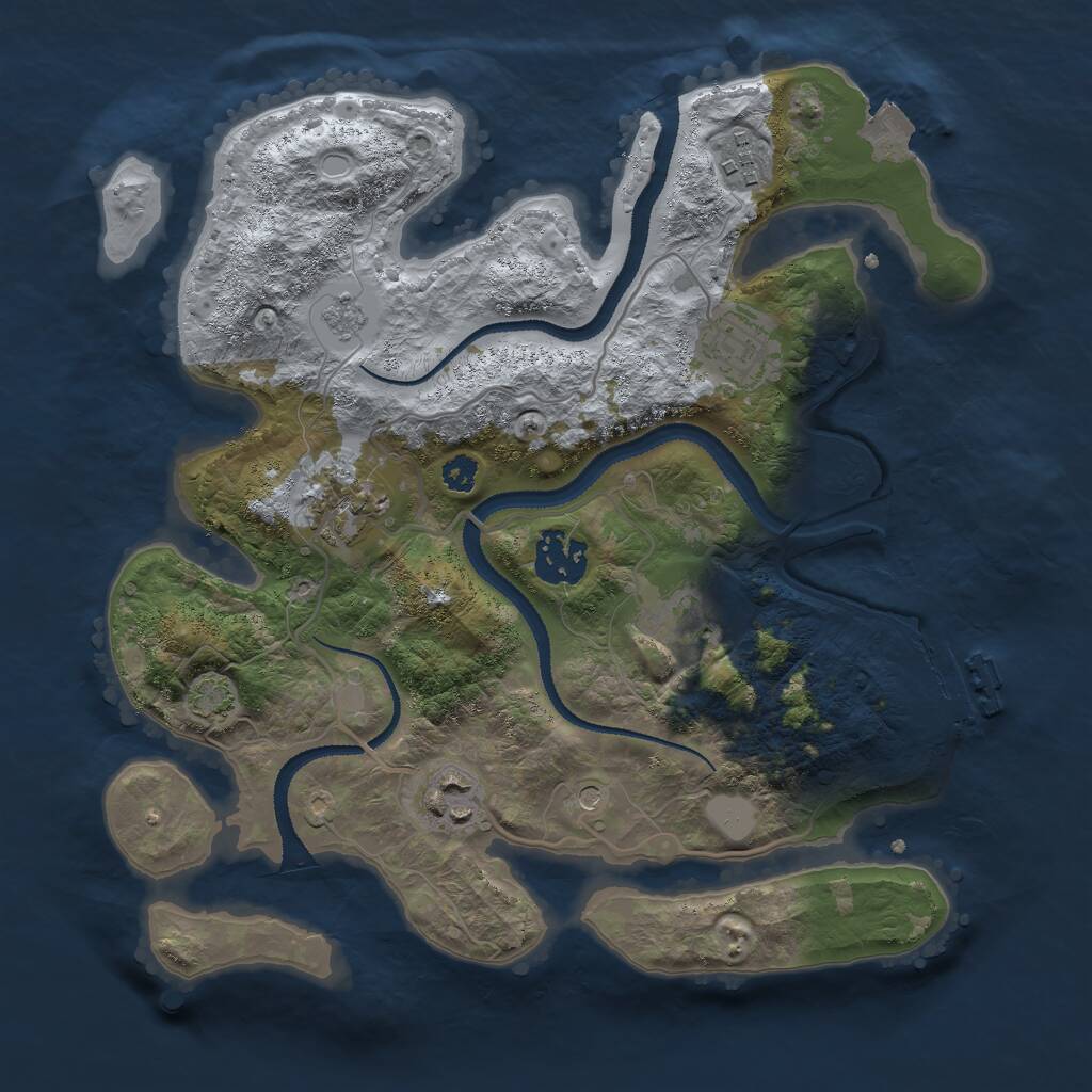 Rust Map: Procedural Map, Size: 3000, Seed: 15525, 11 Monuments