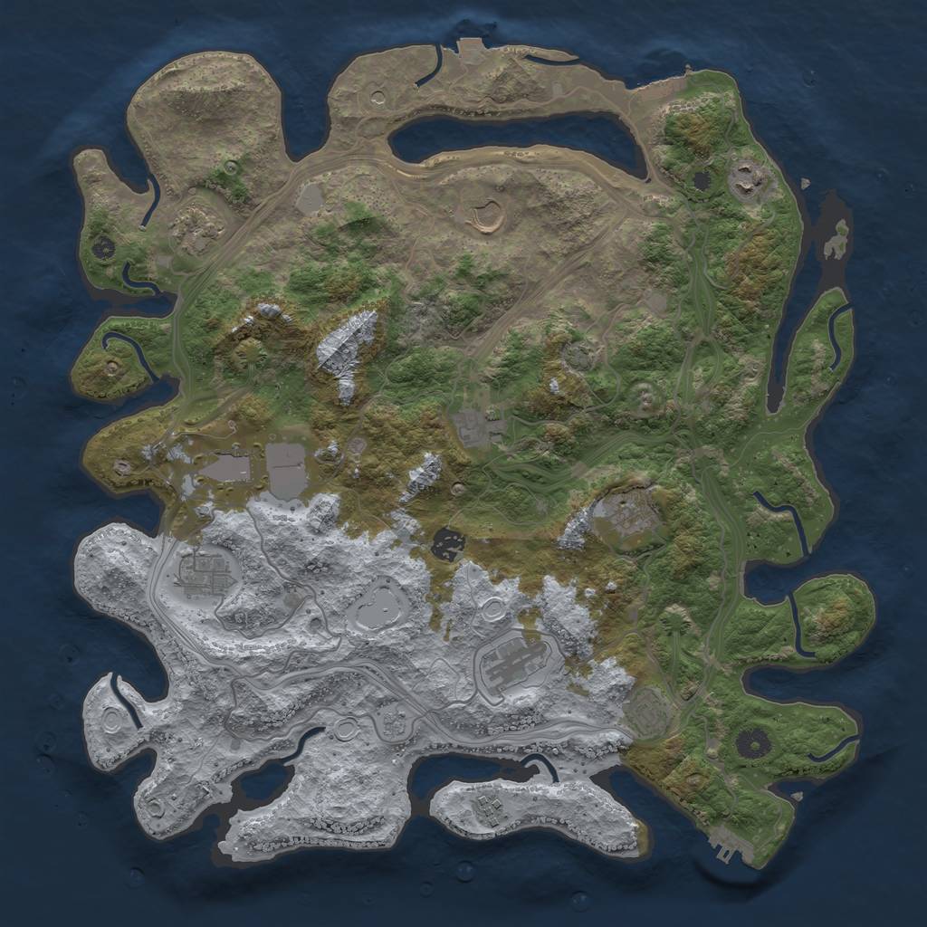 Rust Map: Procedural Map, Size: 4250, Seed: 2109894210, 19 Monuments