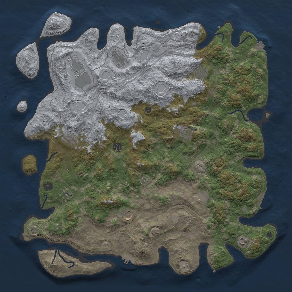 Rust Map: Procedural Map, Size: 4800, Seed: 2125437380, 19 Monuments