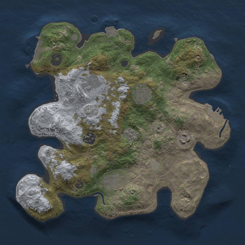 Rust Map: Procedural Map, Size: 3000, Seed: 14252, 14 Monuments