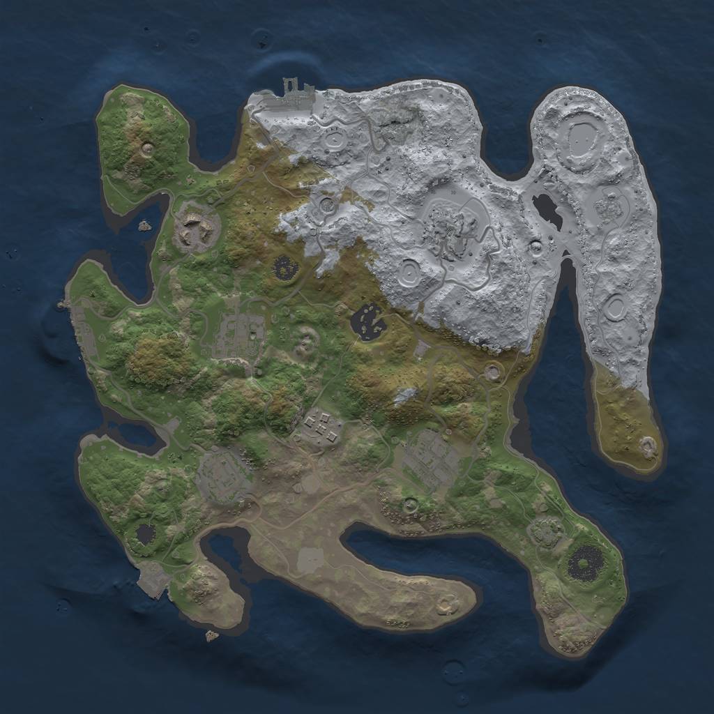 Rust Map: Procedural Map, Size: 3000, Seed: 138788205, 15 Monuments