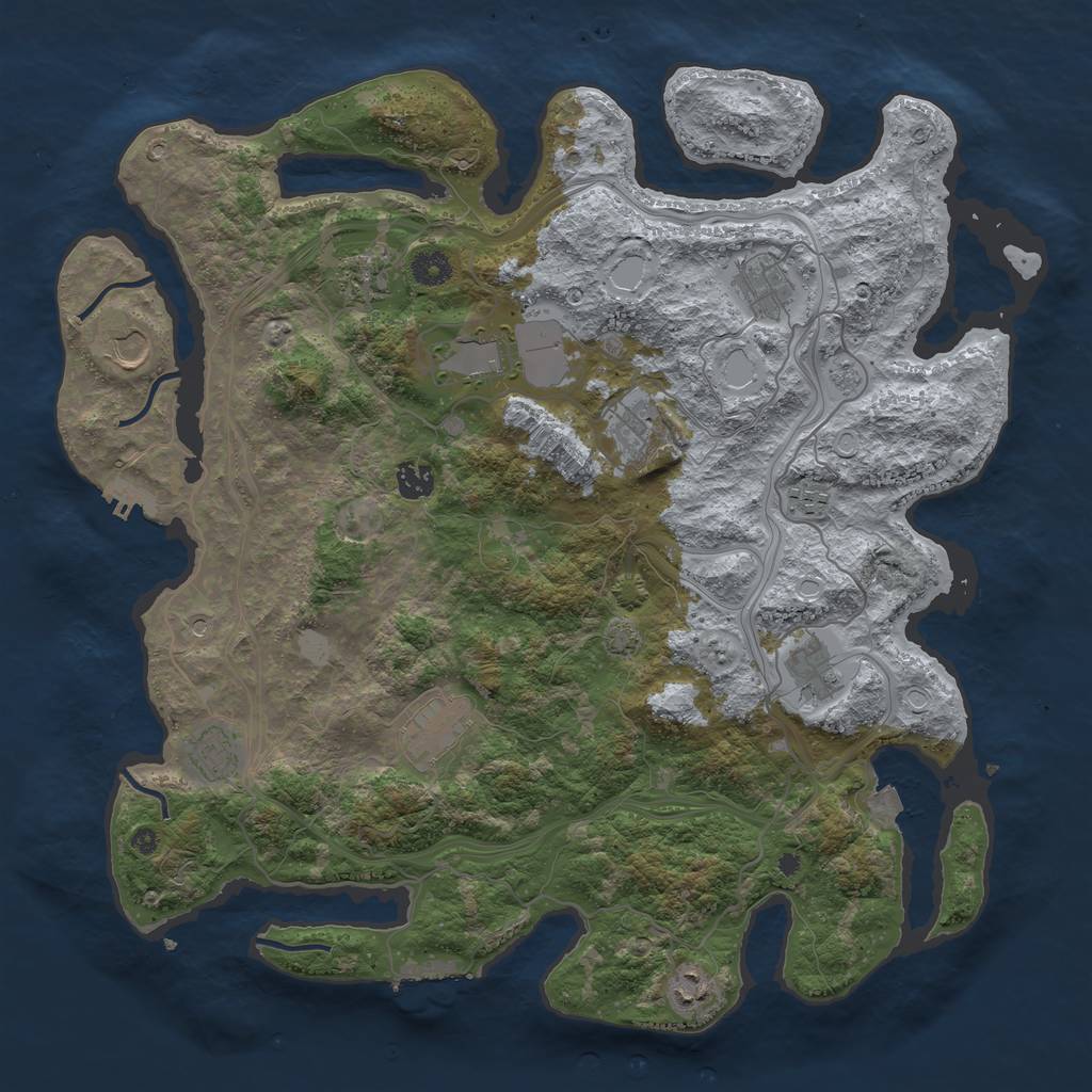 Rust Map: Procedural Map, Size: 4250, Seed: 672776767, 19 Monuments