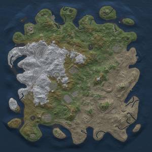 Thumbnail Rust Map: Procedural Map, Size: 4500, Seed: 429487, 19 Monuments