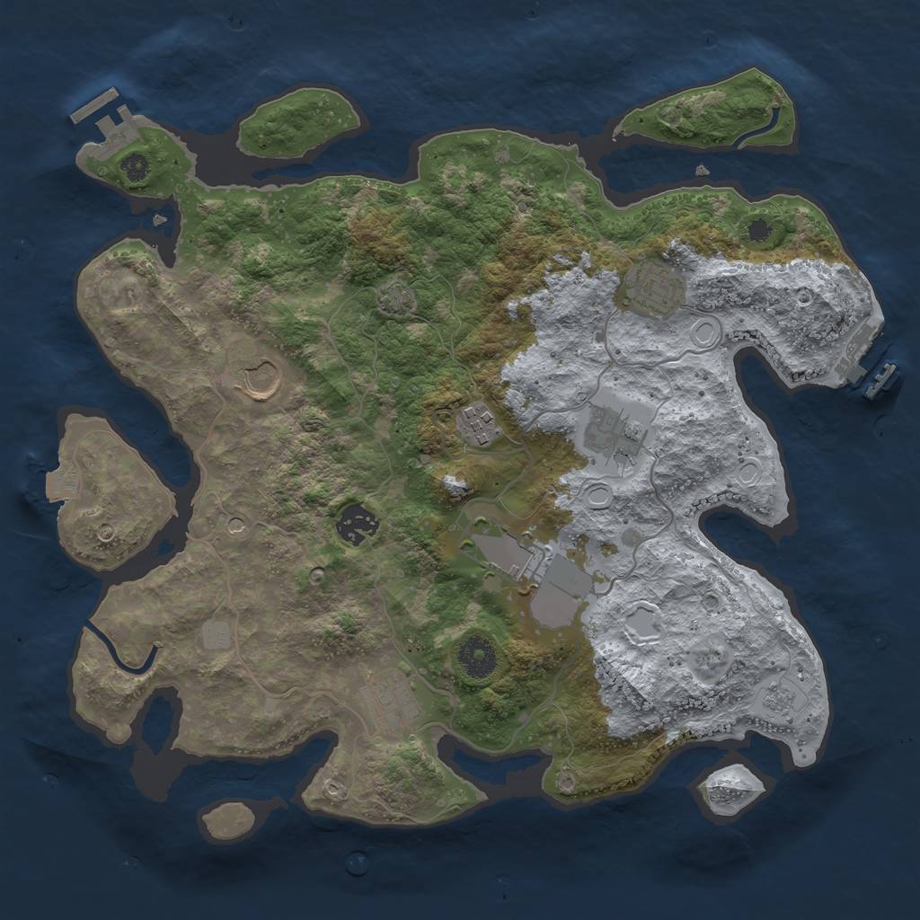 Rust Map: Procedural Map, Size: 3500, Seed: 1527986733, 15 Monuments