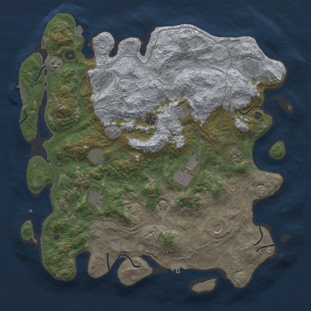 Rust Map: Procedural Map, Size: 4500, Seed: 1604847358, 19 Monuments