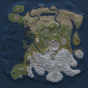 Thumbnail Rust Map: Procedural Map, Size: 3700, Seed: 668825479, 16 Monuments