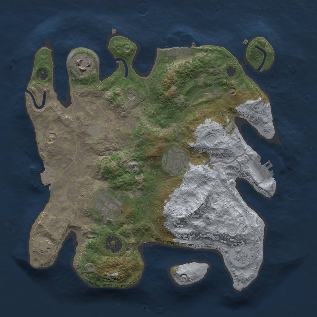 Rust Map: Procedural Map, Size: 2800, Seed: 177223, 11 Monuments