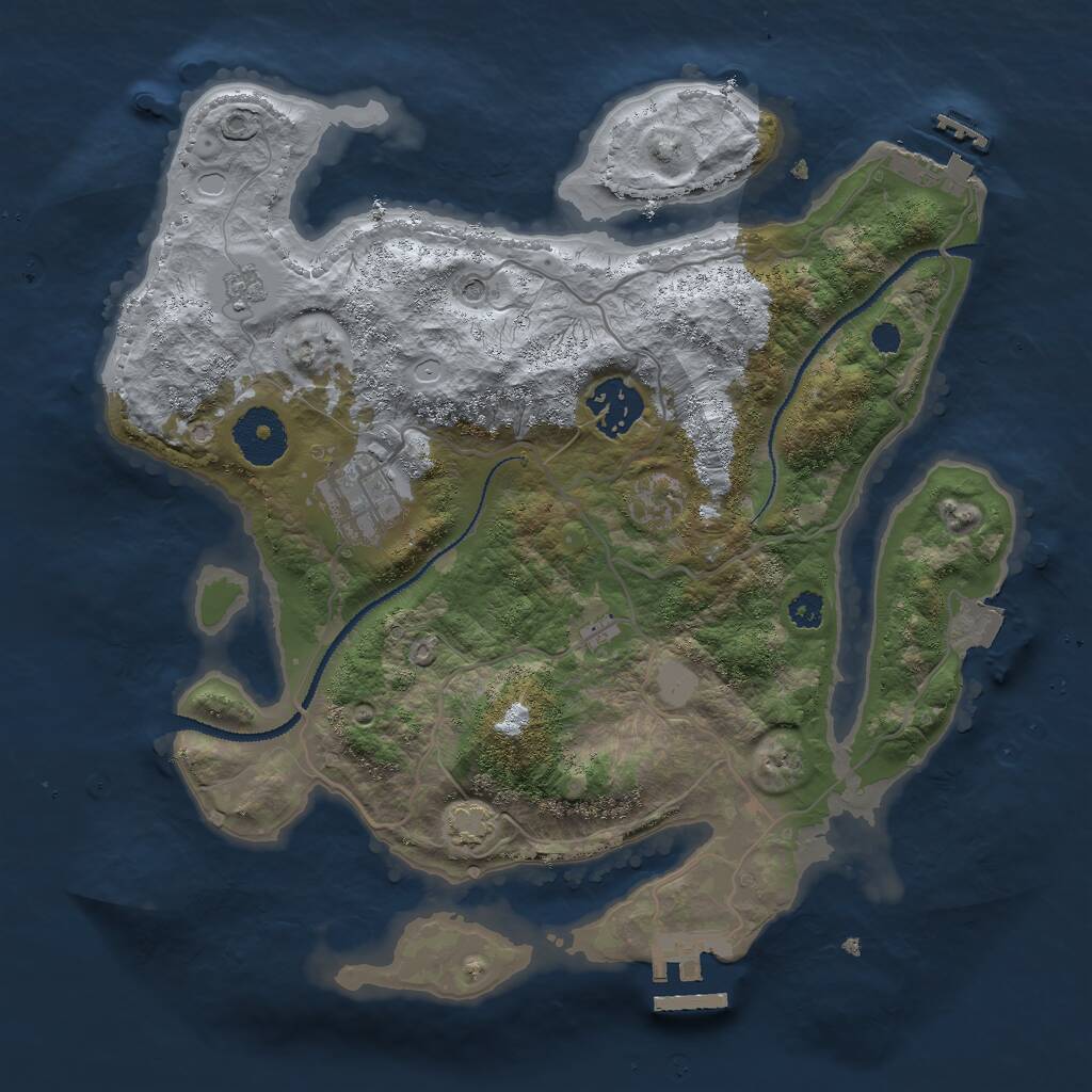 Rust Map: Procedural Map, Size: 3000, Seed: 214721229, 8 Monuments