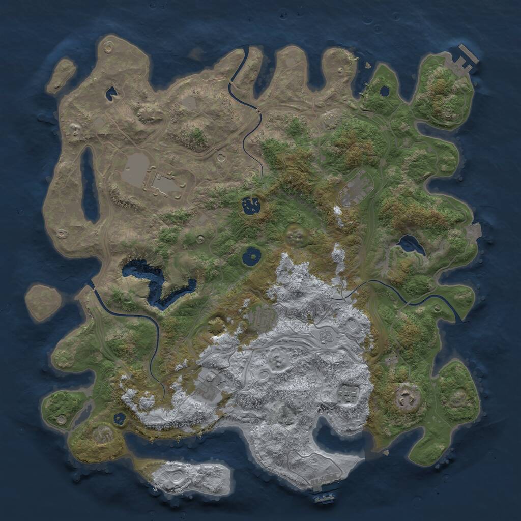 Rust Map: Procedural Map, Size: 4250, Seed: 377724755, 13 Monuments