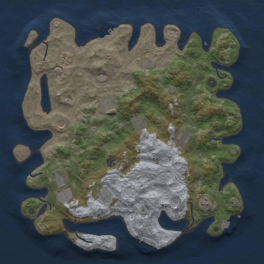 Rust Map: Procedural Map, Size: 4250, Seed: 377724755, 19 Monuments