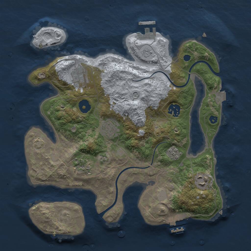 Rust Map: Procedural Map, Size: 3000, Seed: 745330448, 12 Monuments