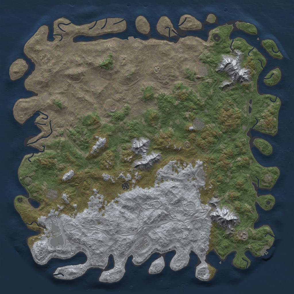 Rust Map: Procedural Map, Size: 6000, Seed: 1782330072, 18 Monuments