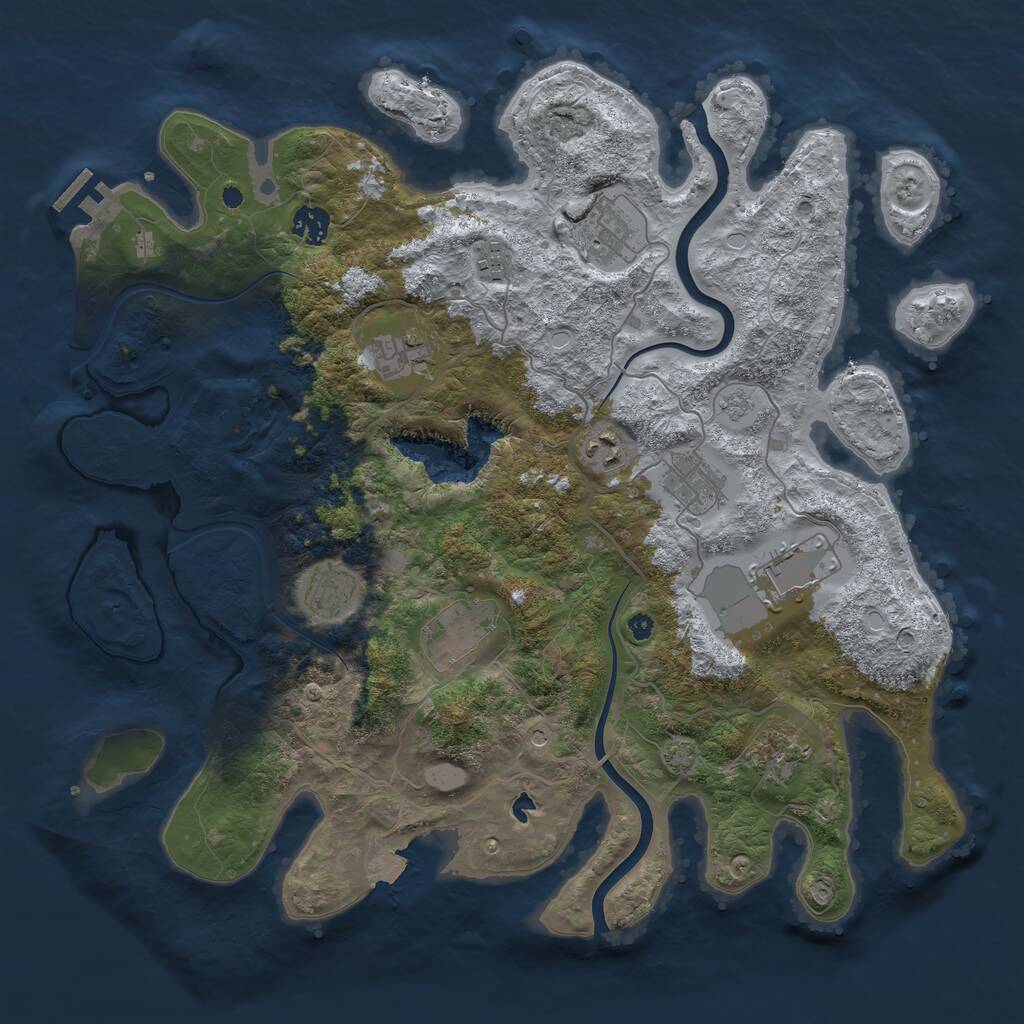 Rust Map: Procedural Map, Size: 4000, Seed: 465041393, 15 Monuments
