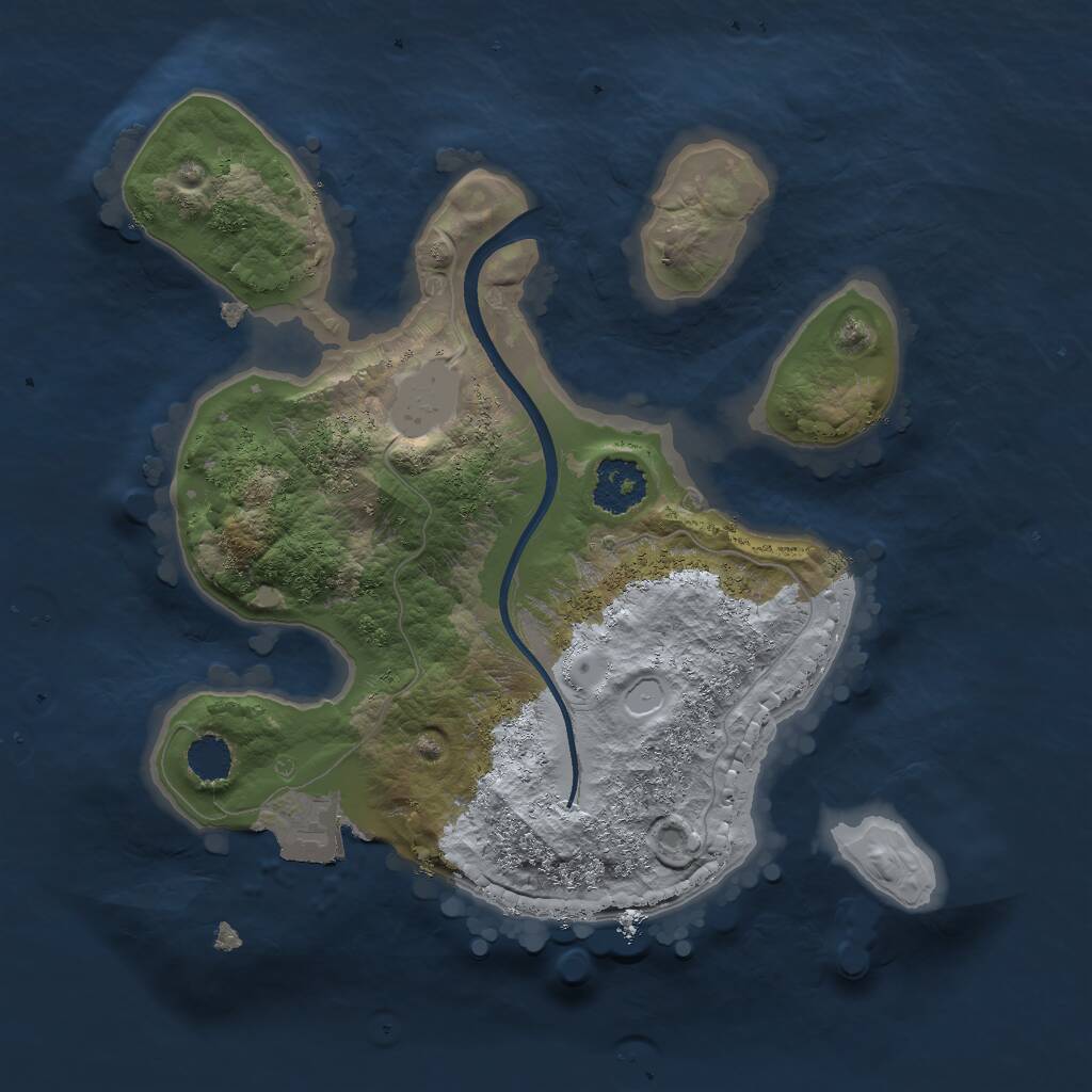 Rust Map: Procedural Map, Size: 2000, Seed: 2053935472, 1 Monuments