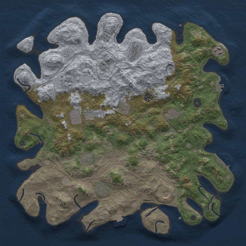 Rust Map: Procedural Map, Size: 4250, Seed: 1393391685, 19 Monuments
