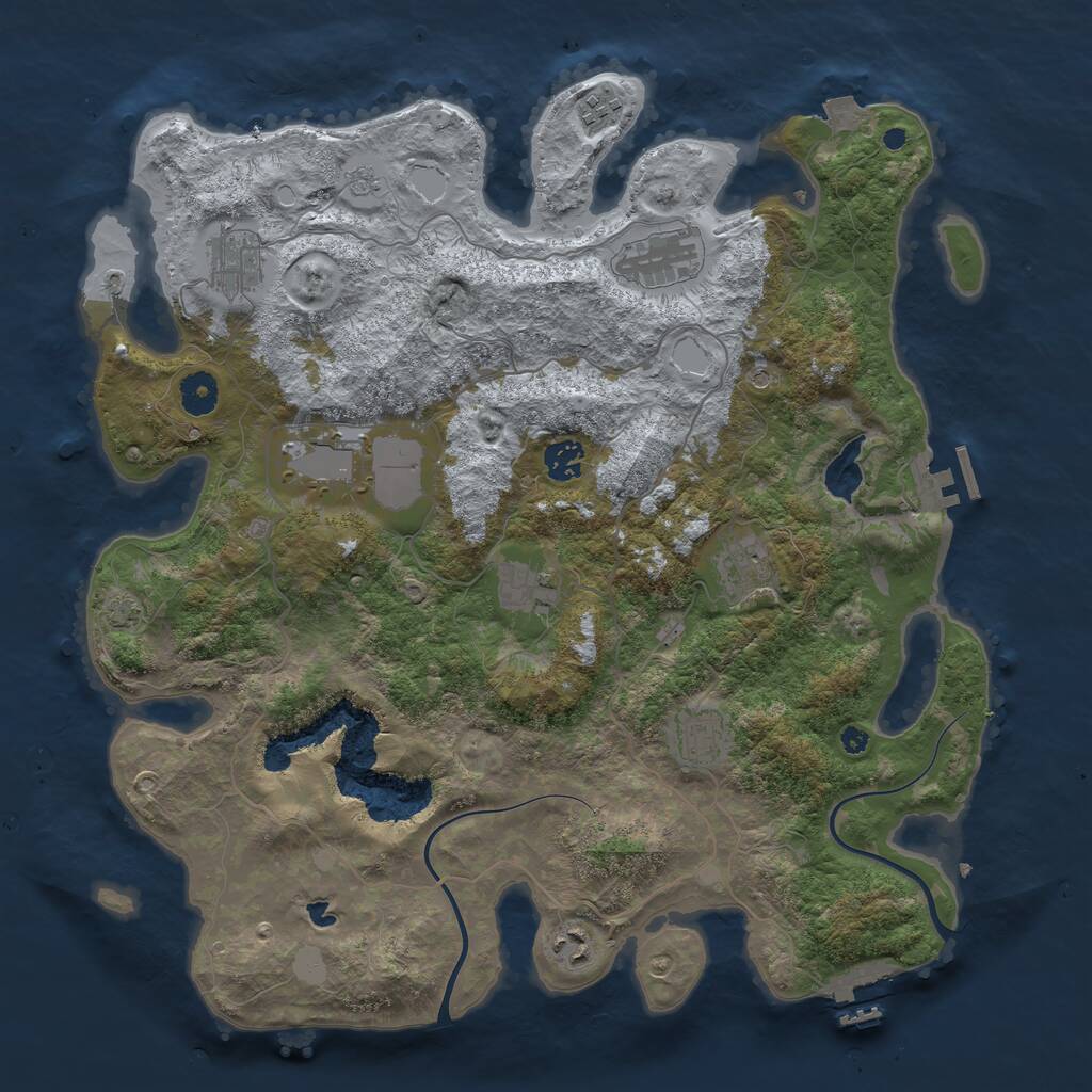 Rust Map: Procedural Map, Size: 4000, Seed: 277366, 15 Monuments
