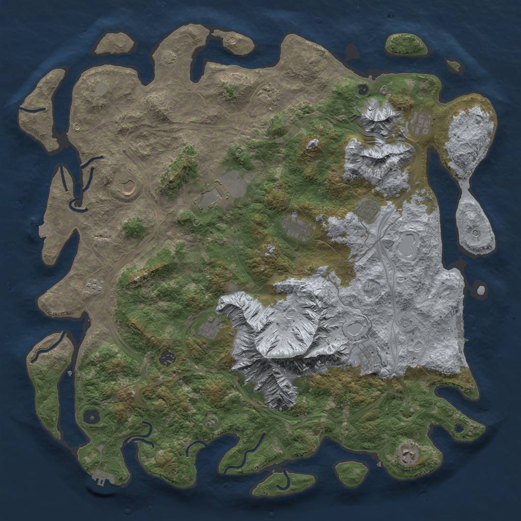 Rust Map: Procedural Map, Size: 5000, Seed: 41653656, 19 Monuments