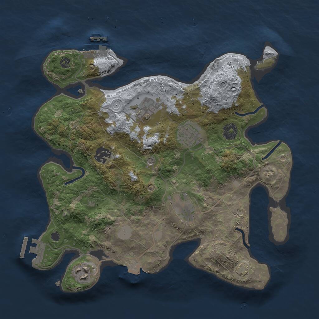 Rust Map: Procedural Map, Size: 3000, Seed: 4918, 10 Monuments