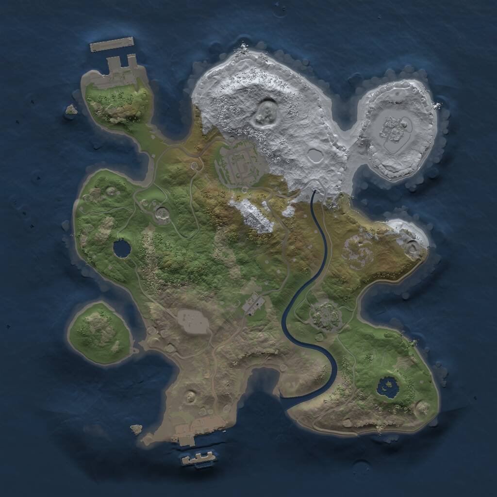 Rust Map: Procedural Map, Size: 2300, Seed: 808166912, 7 Monuments