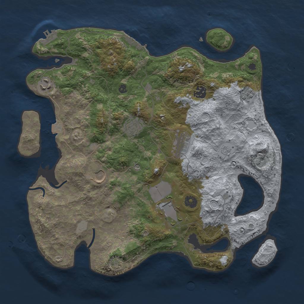 Rust Map: Procedural Map, Size: 3578, Seed: 77549336, 15 Monuments