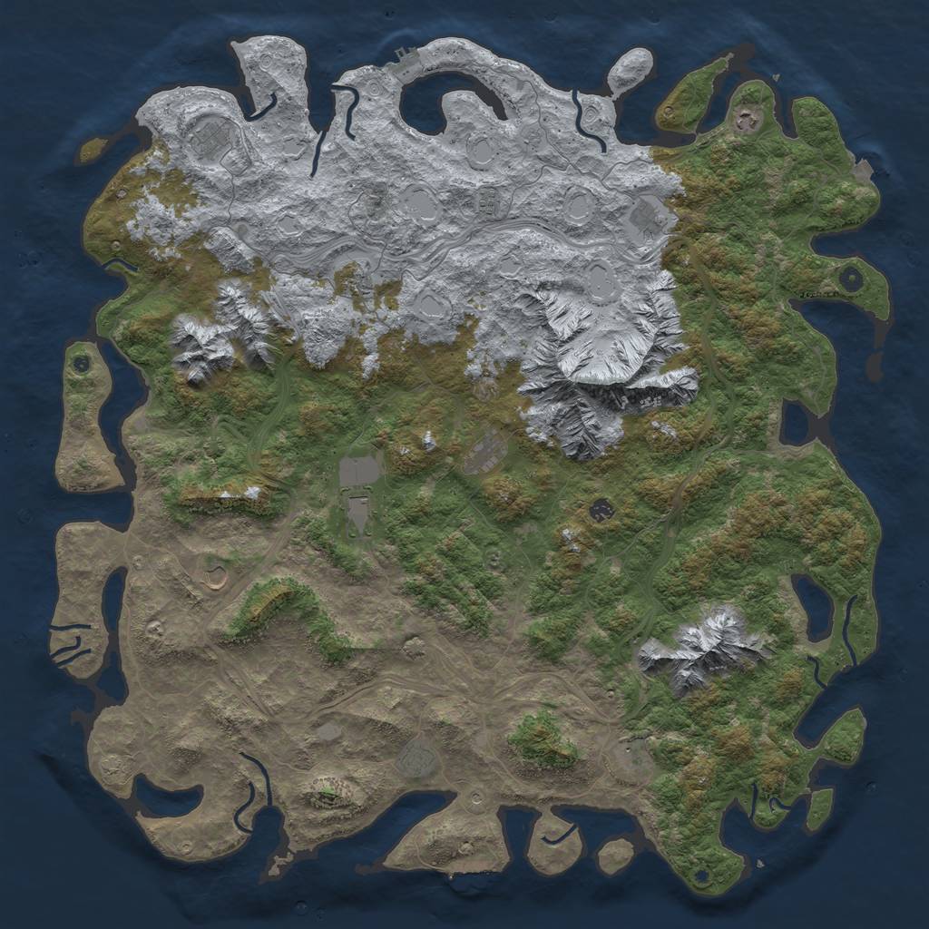 Rust Map: Procedural Map, Size: 6000, Seed: 114628828, 19 Monuments