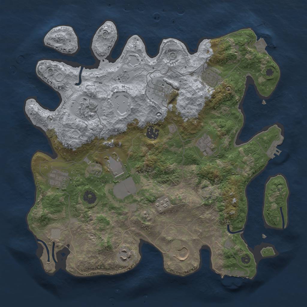 Rust Map: Procedural Map, Size: 3500, Seed: 1603764236, 18 Monuments