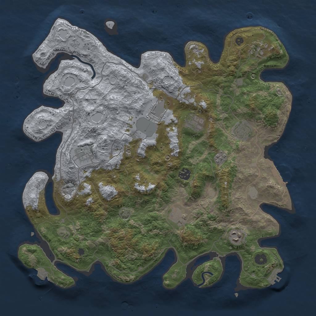 Rust Map: Procedural Map, Size: 4000, Seed: 59763154, 17 Monuments