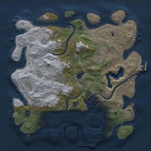 Thumbnail Rust Map: Procedural Map, Size: 4000, Seed: 1947676653, 14 Monuments