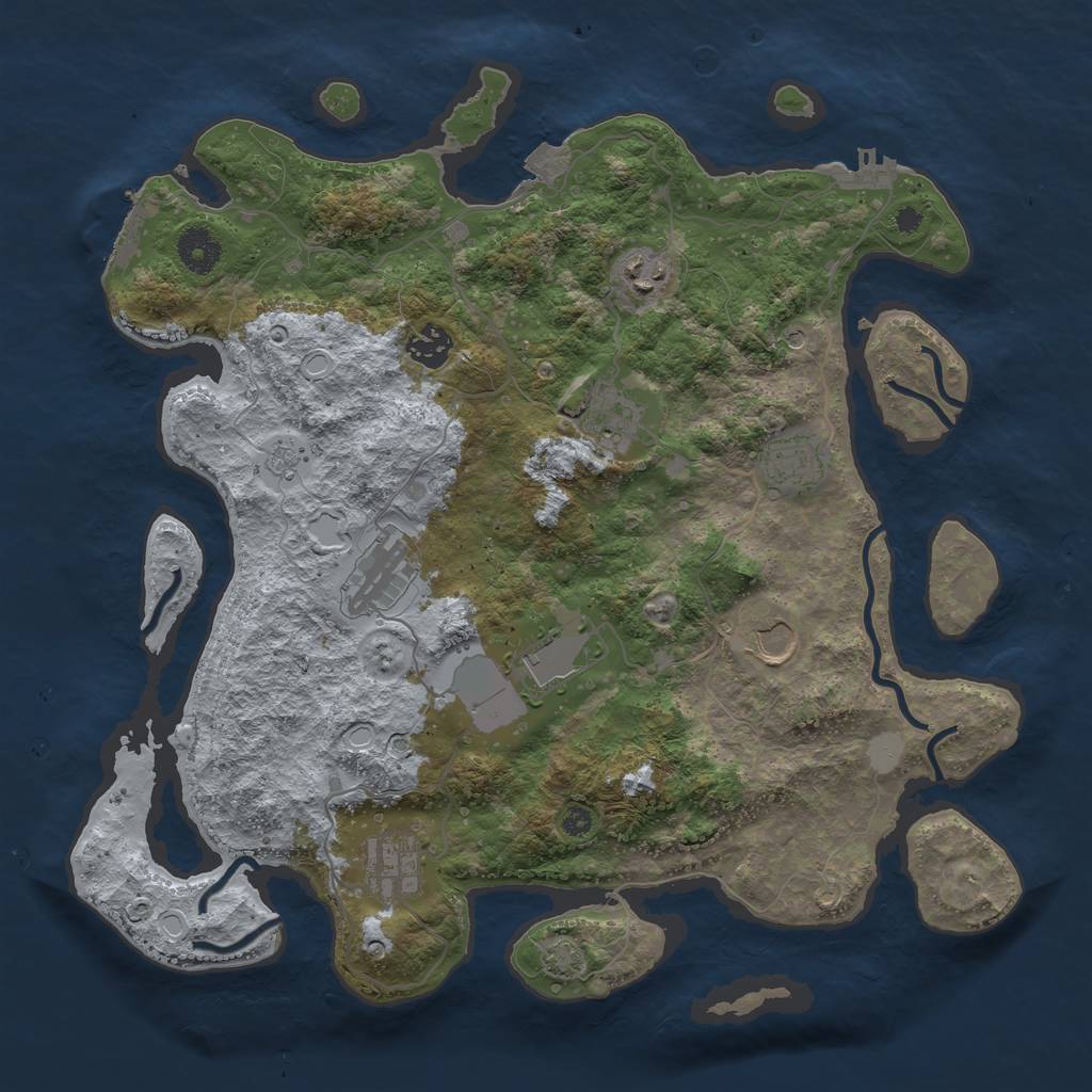 Rust Map: Procedural Map, Size: 3750, Seed: 1629098029, 16 Monuments