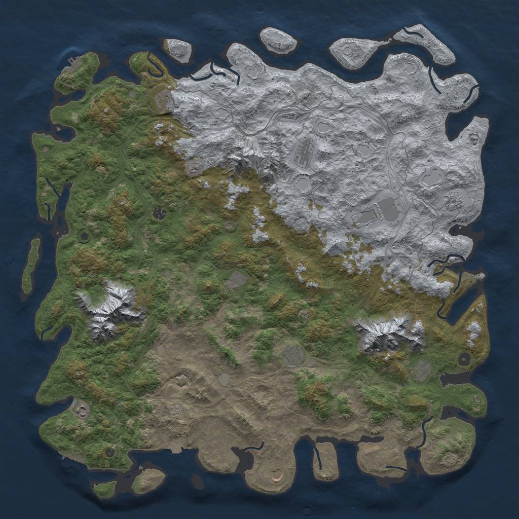 Rust Map: Procedural Map, Size: 6000, Seed: 1661991, 19 Monuments