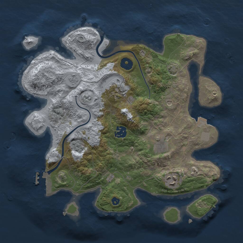 Rust Map: Procedural Map, Size: 3000, Seed: 10538, 10 Monuments